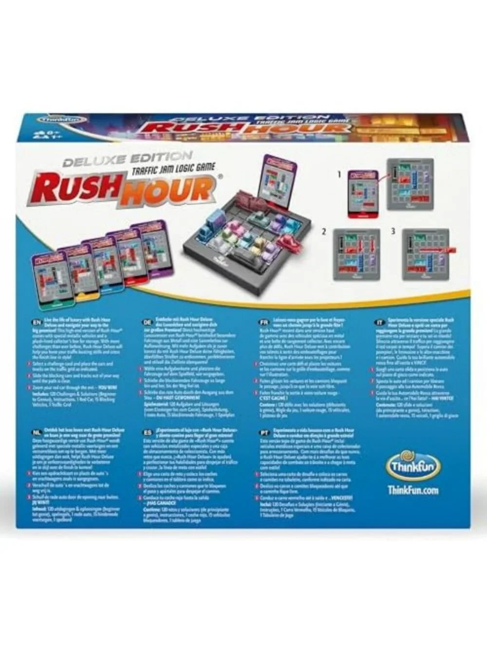 Deluxe Logic Game - ThinkFun Rush Hour - 120 Traffic Challenges & Metallic Limo